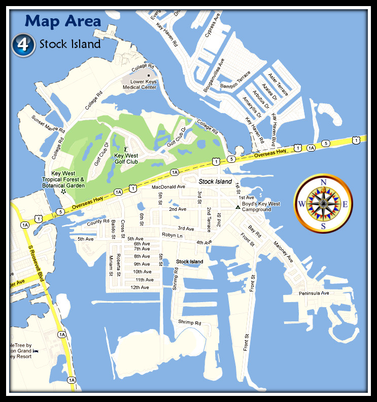 Map of Stock Island key West